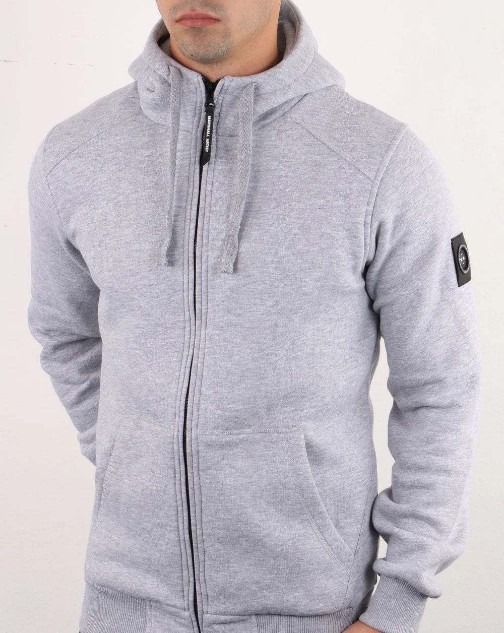 Marshall Artist Siren Full Zip Hoodie Grey Marl - Image 2