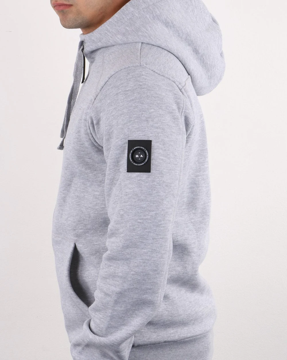 Marshall Artist Siren Full Zip Hoodie Grey Marl - Image 4