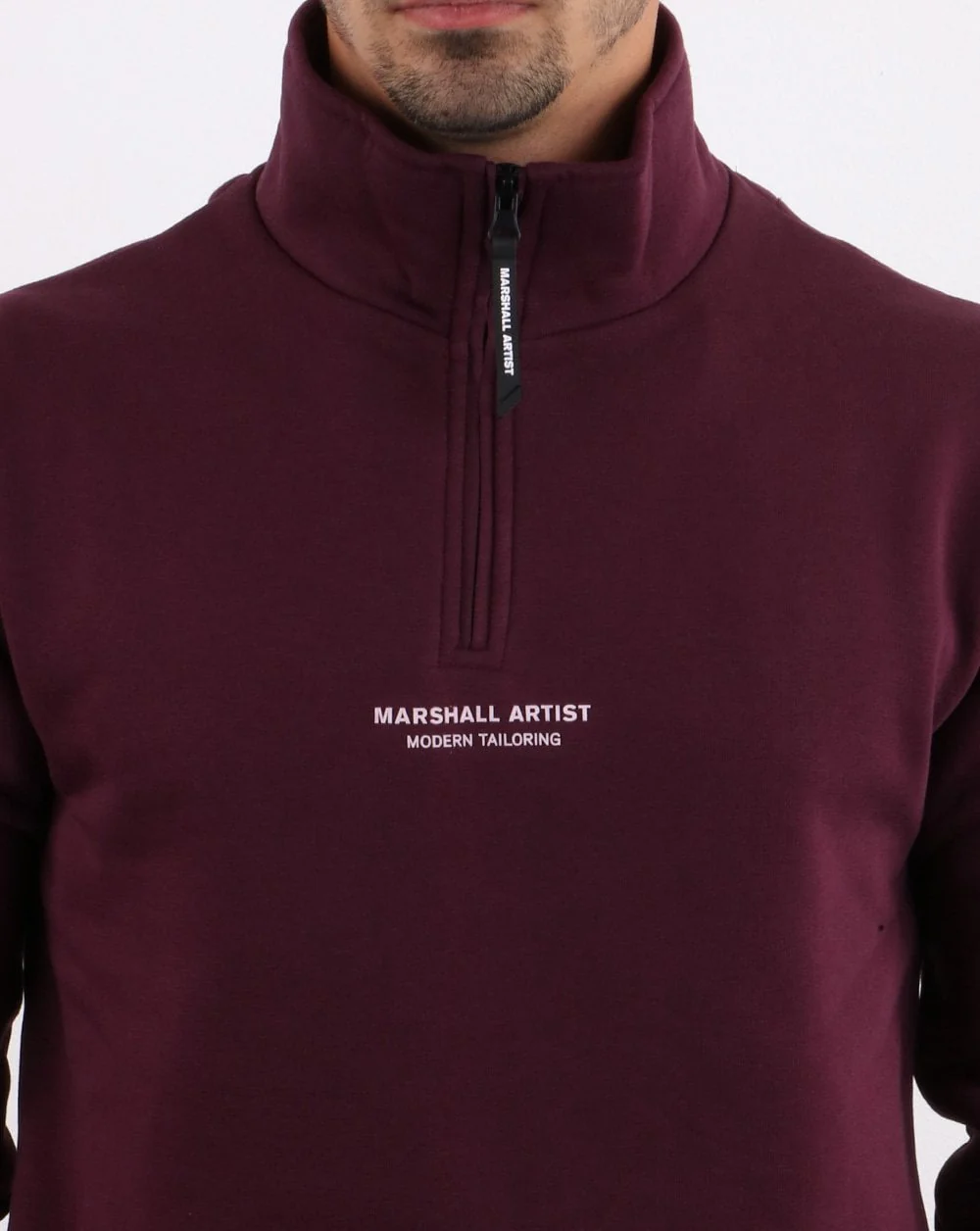 Marshall Artist Siren Half Zip Sweatshirt Burgundy - Image 4