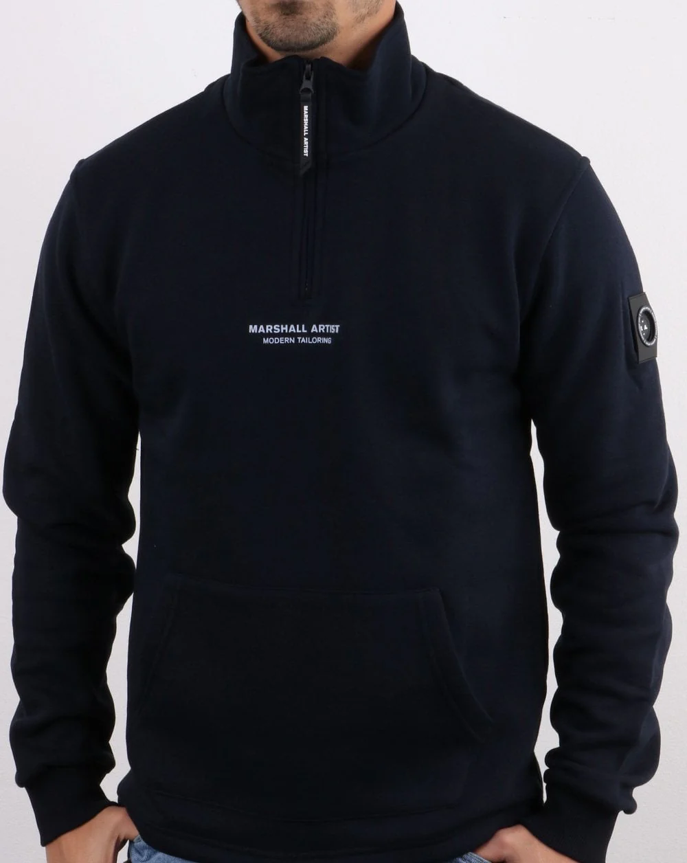 Marshall Artist Siren Half Zip Sweatshirt Navy - Image 2