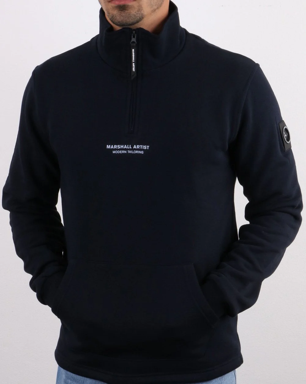 Marshall Artist Siren Half Zip Sweatshirt Navy - Image 3