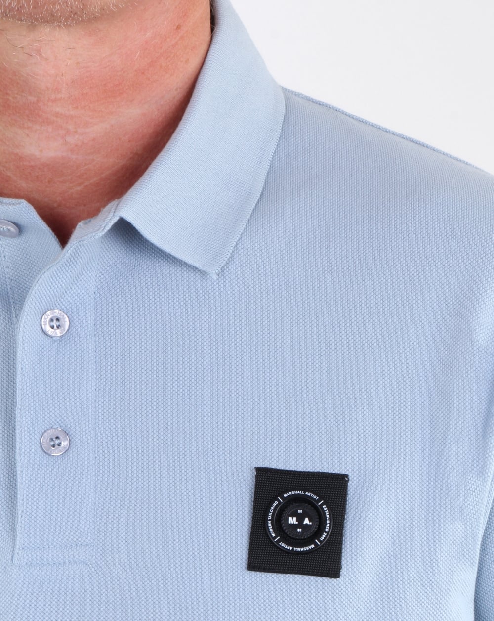 Marshall Artist Siren Long Sleeve Polo Shirt Sky - Image 2