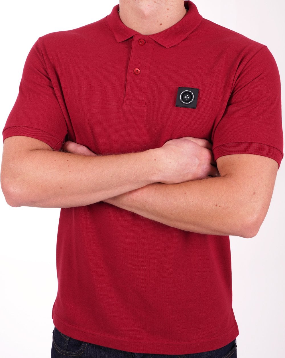 Marshall Artist Siren Polo Shirt Dark Red - Image 3