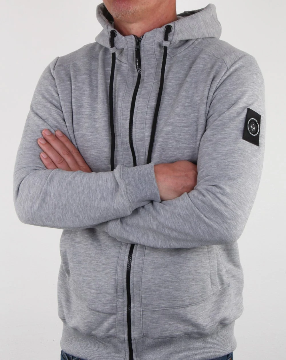 Marshall Artist Siren Zip Thru Hood Grey Marl - Image 3