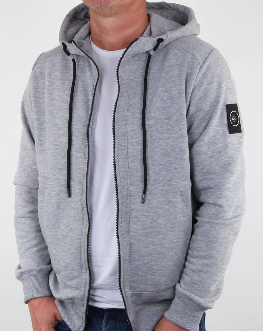 Marshall Artist Siren Zip Thru Hood Grey Marl - Image 4