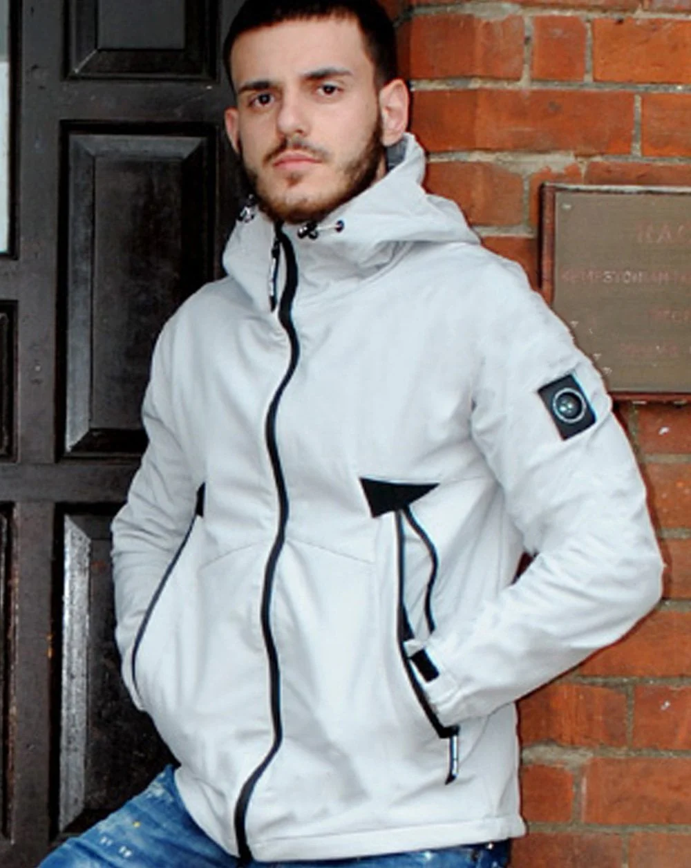 Marshall Artist Softshell Hooded Jacket Antarctica Grey - Image 2