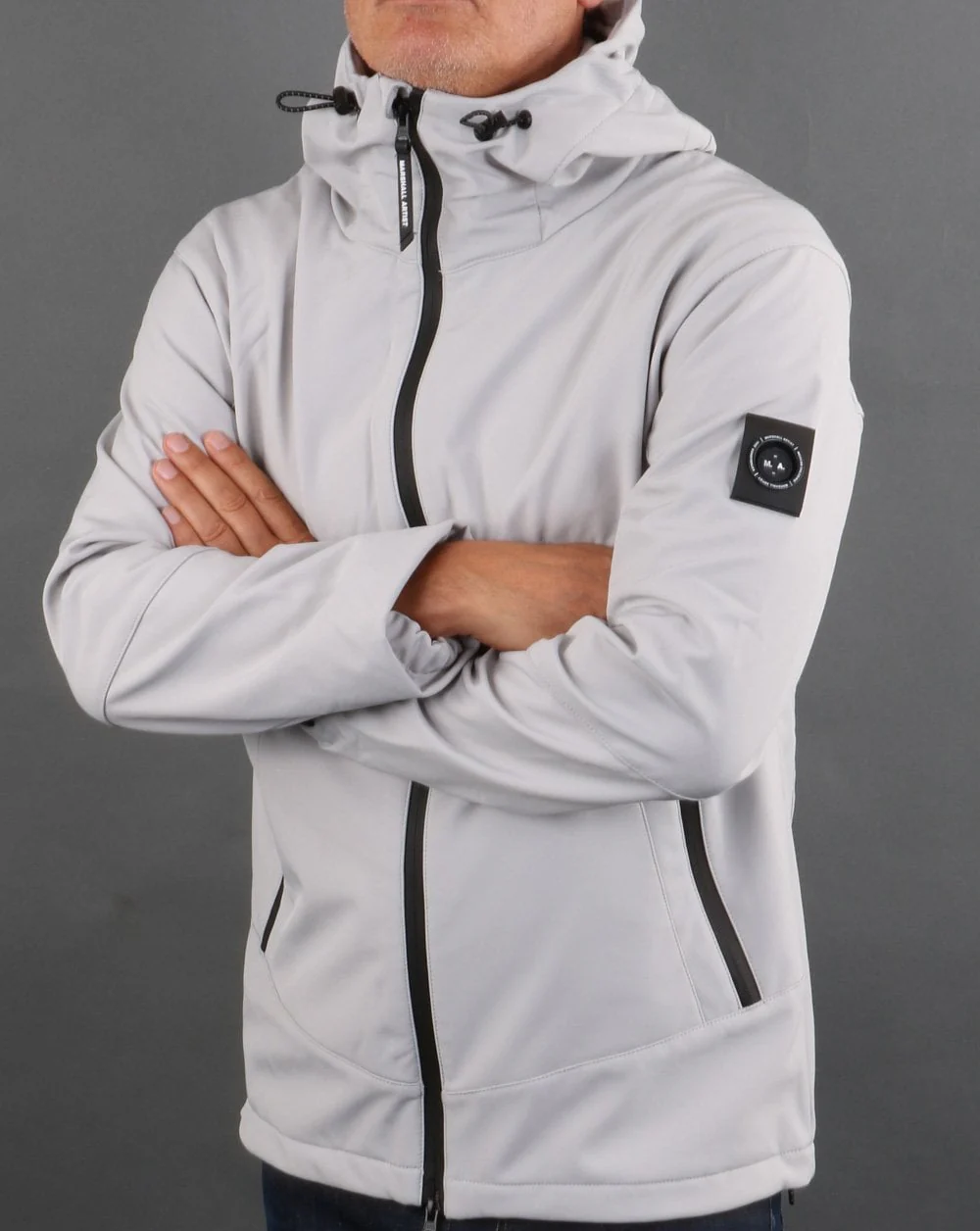 Marshall Artist Softshell Hooded Jacket Antarctica Grey - Image 4
