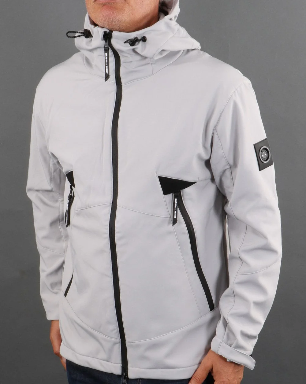 Marshall Artist Softshell Hooded Jacket Antarctica Grey - Image 5