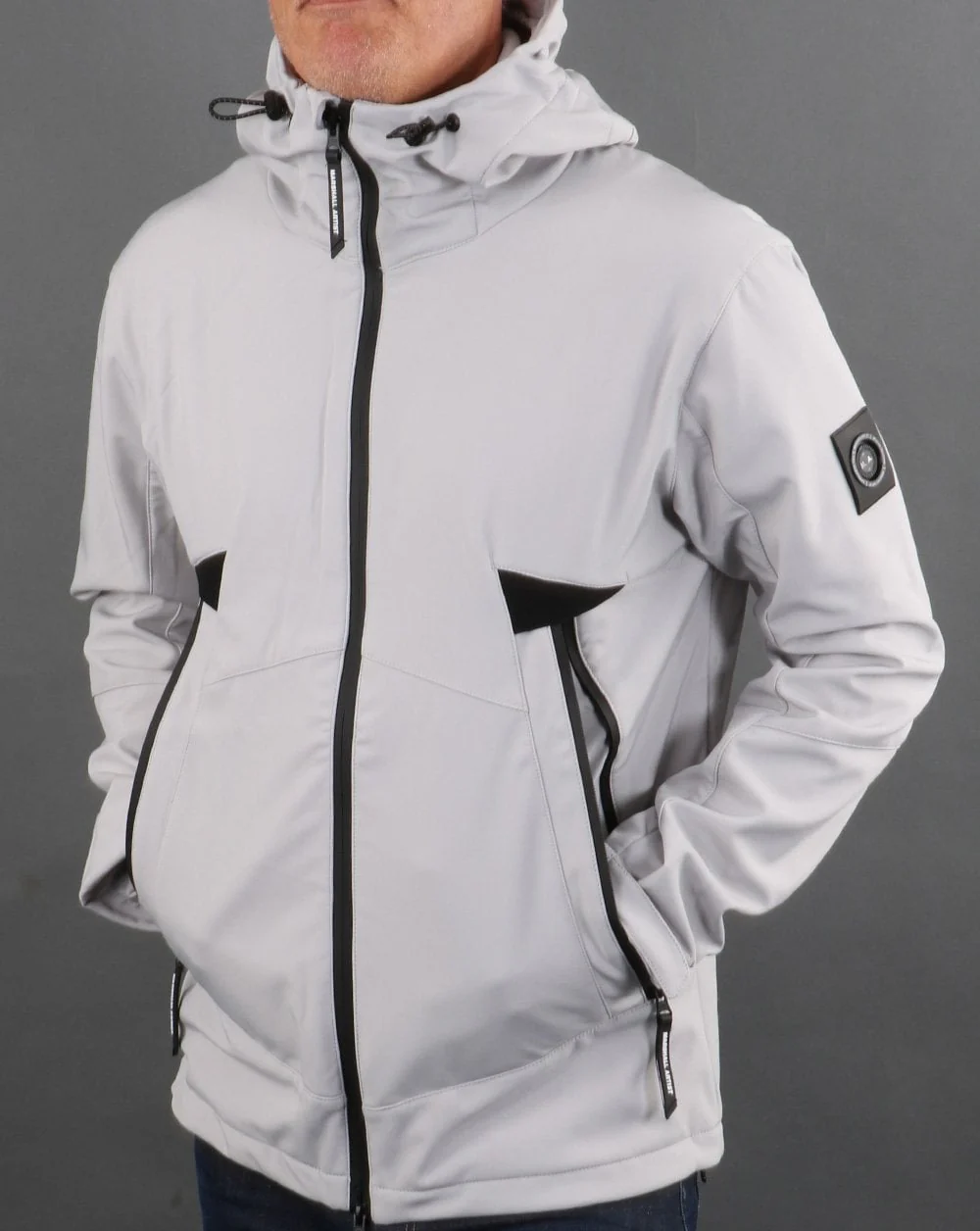 Marshall Artist Softshell Hooded Jacket Antarctica Grey - Image 6