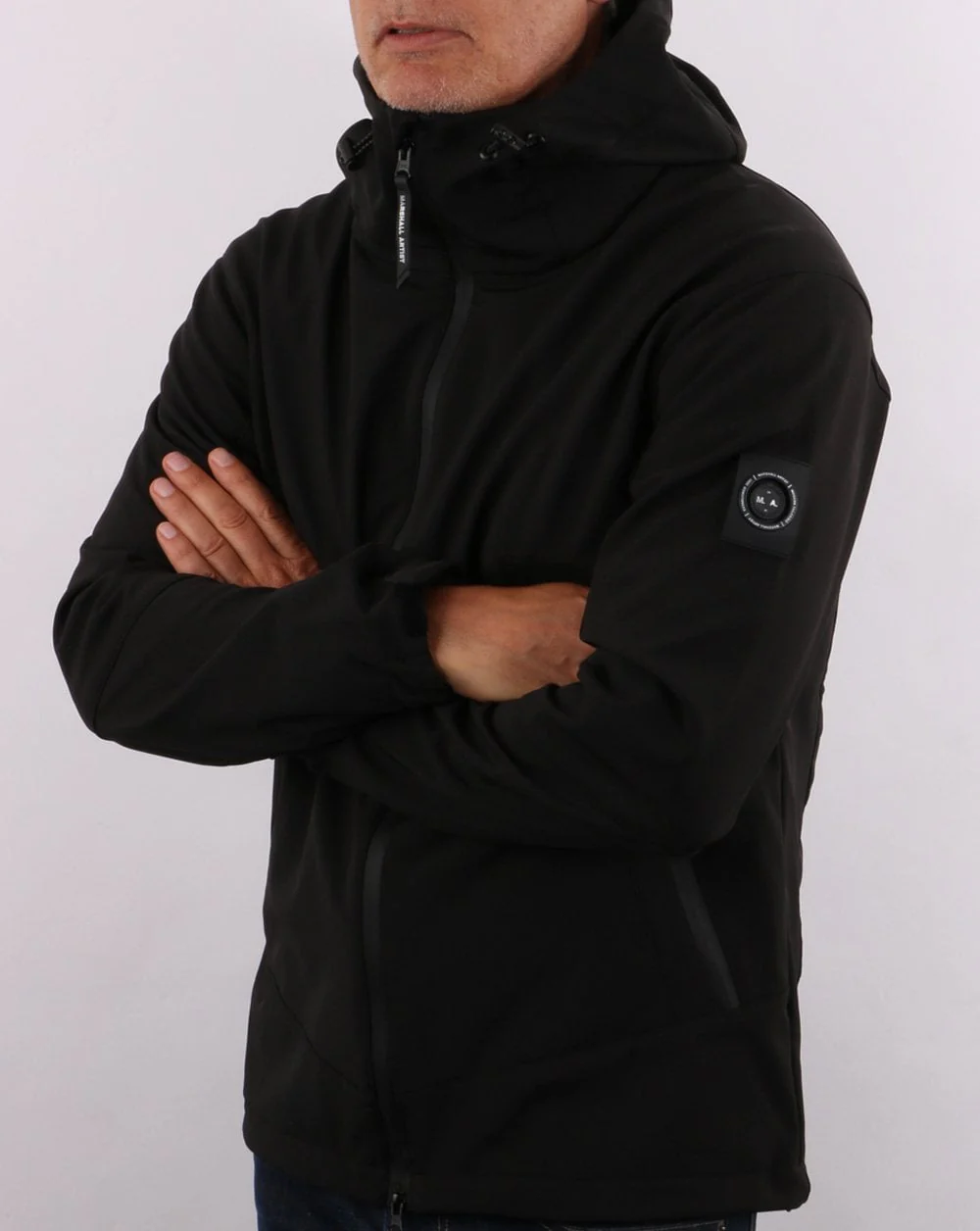 Marshall Artist Softshell Hooded Jacket Black - Image 2