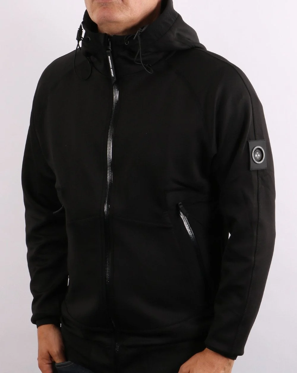 Marshall Artist Softshell Hooded Track Jacket Black