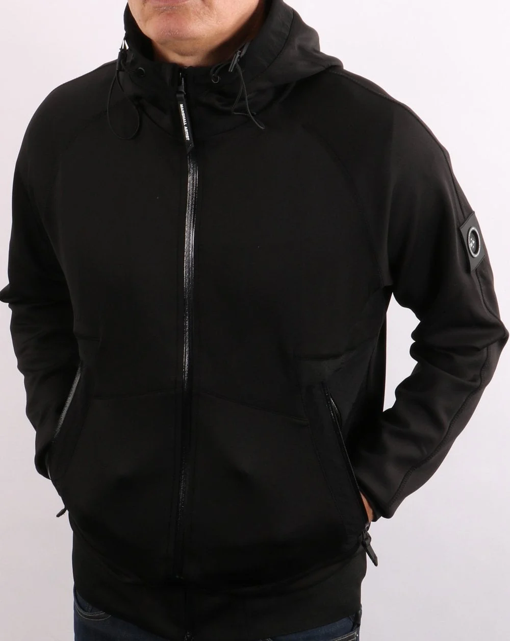 Marshall Artist Softshell Hooded Track Jacket Black - Image 2