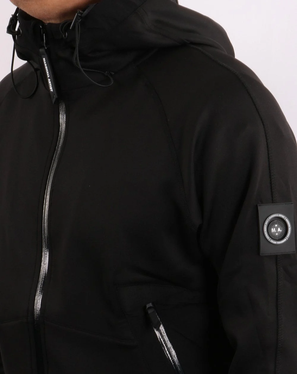 Marshall Artist Softshell Hooded Track Jacket Black - Image 3