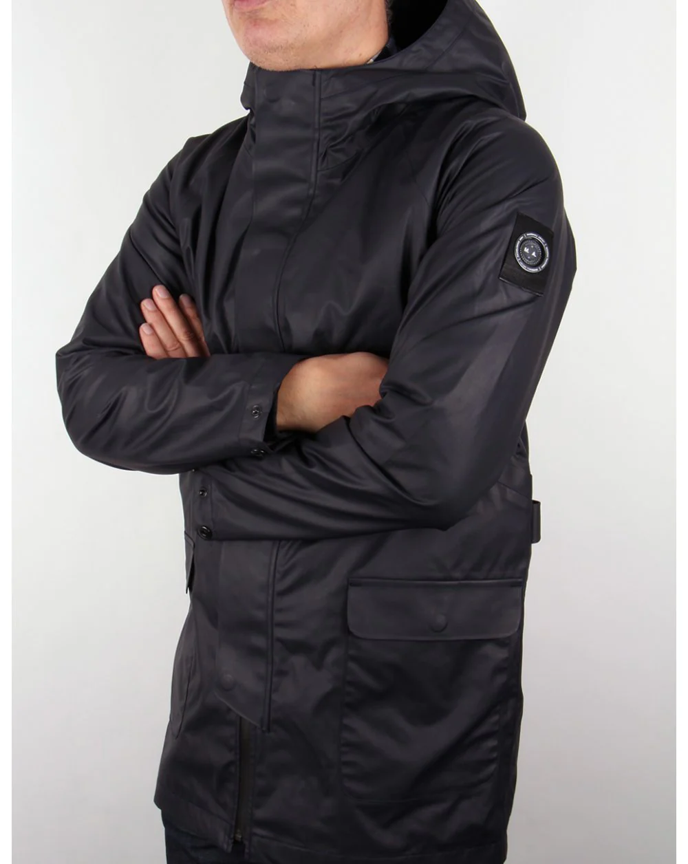 Marshall Artist Technical Hooded Mac Navy Blue - Image 2