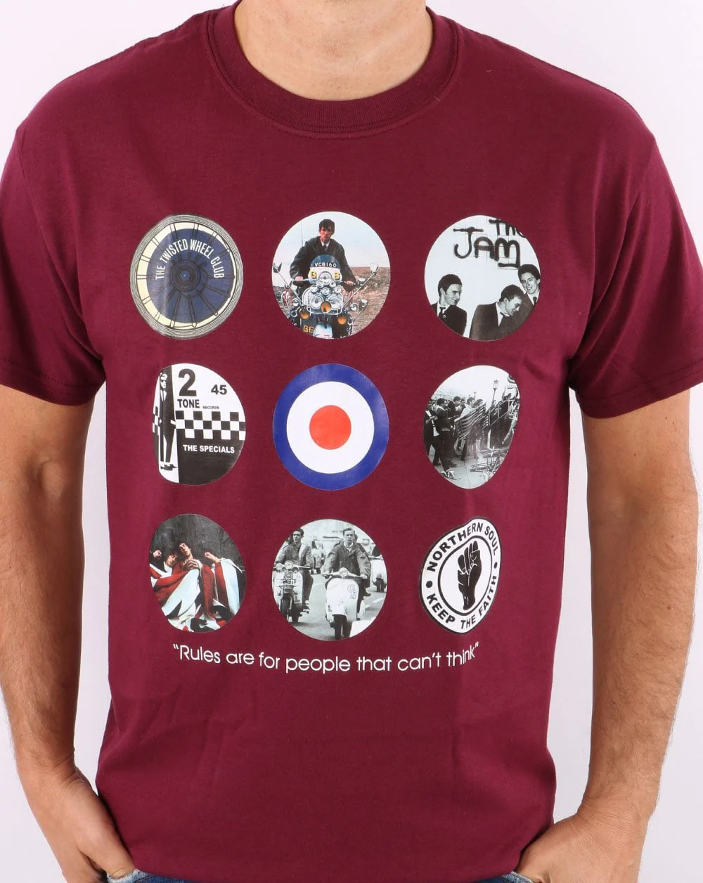 Mod Life T-shirt Burgundy - Image 2