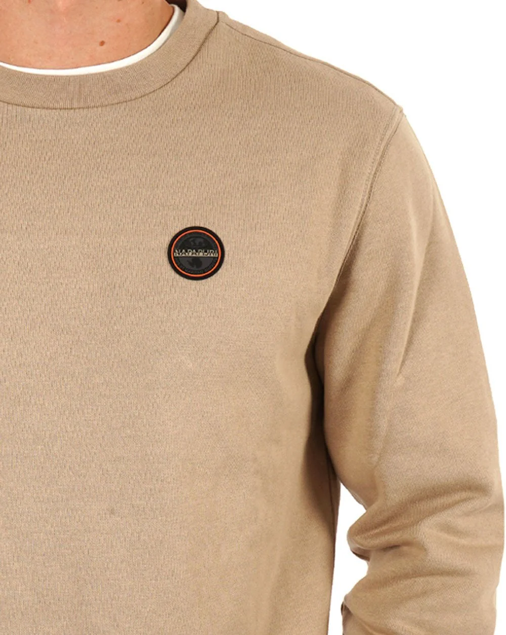 Napapijri Badge Crew Sweatshirt Beige Rocky - Image 2
