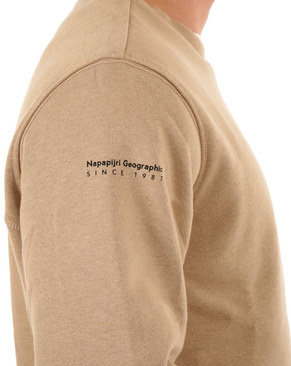 Napapijri Badge Crew Sweatshirt Beige Rocky - Image 3