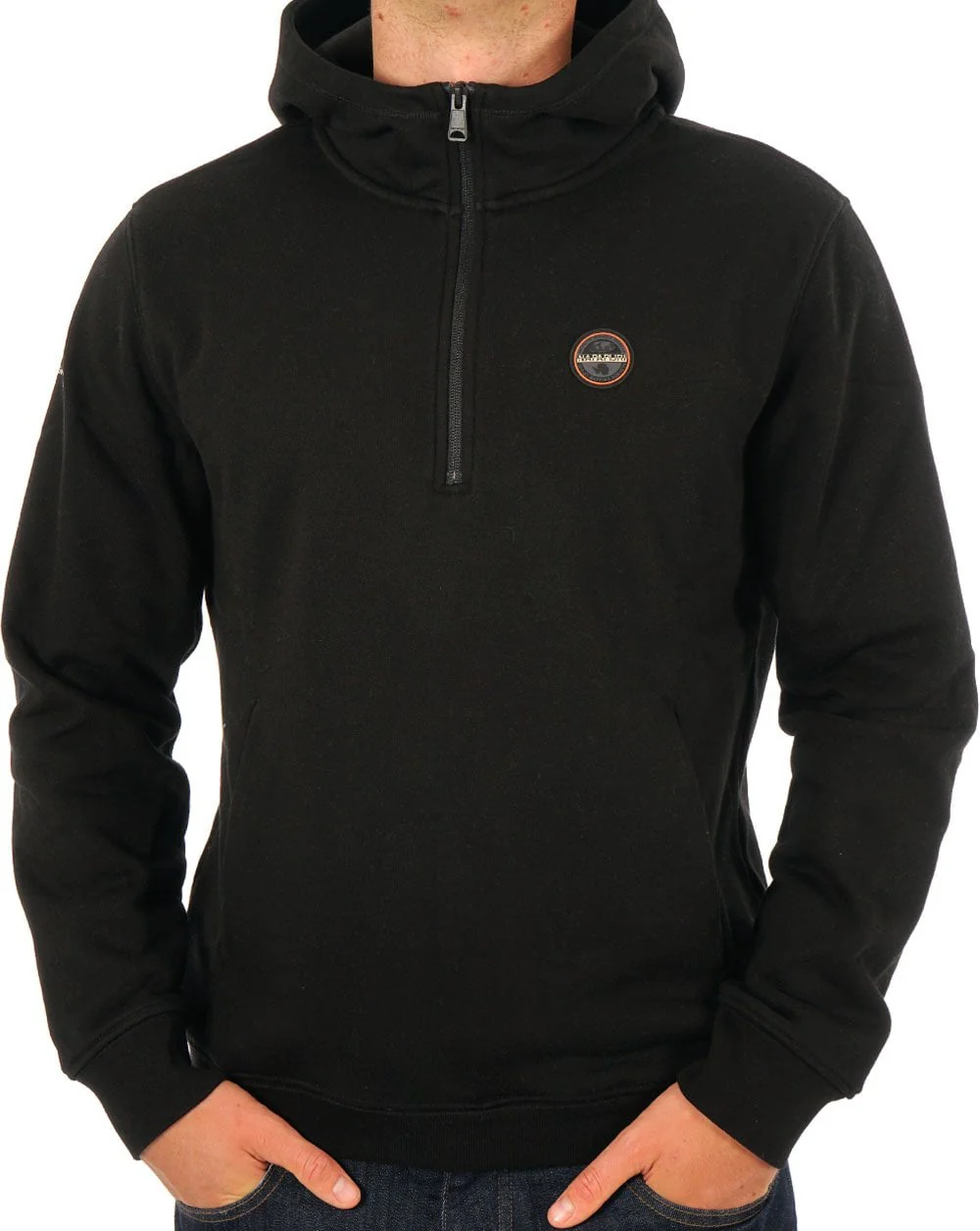 Napapijri Badge Half Zip Hoody Black