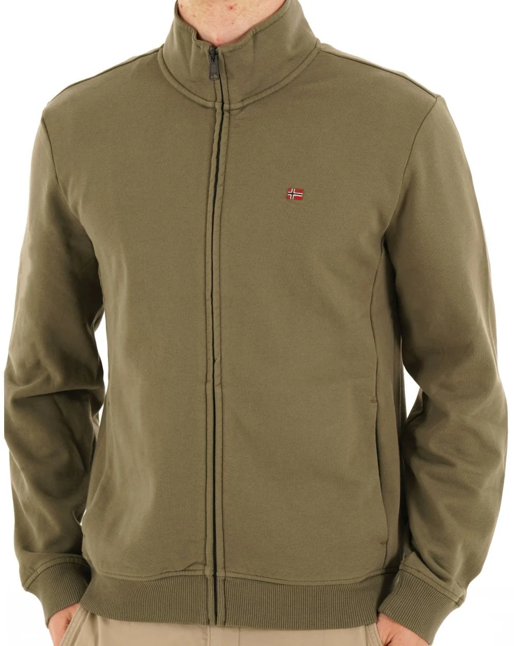 Napapijri Balis Full Zip Sweatshirt Khaki - Image 3