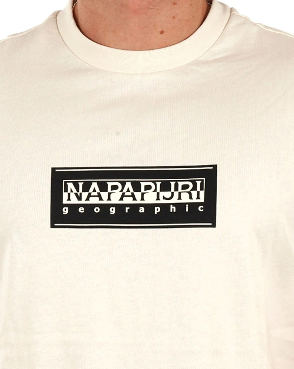 Napapijri Box Logo T Shirt White Whisper - Image 2