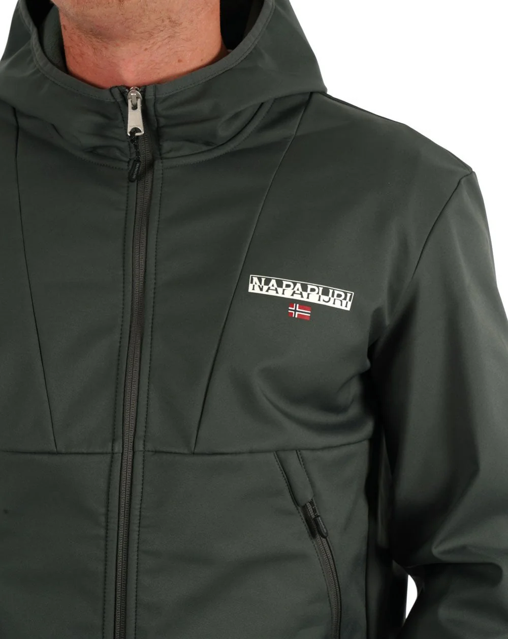 Napapijri Bunz Hooded Softshell Jacket Green Urban - Image 2