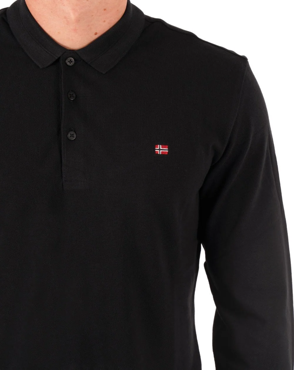 Napapijri Ealis LS Polo Shirt Black - Image 2
