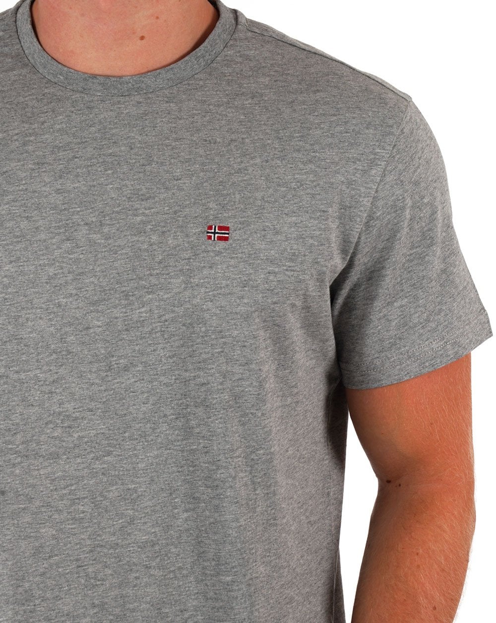 Napapijri Salis T Shirt Medium Grey Marl - Image 2