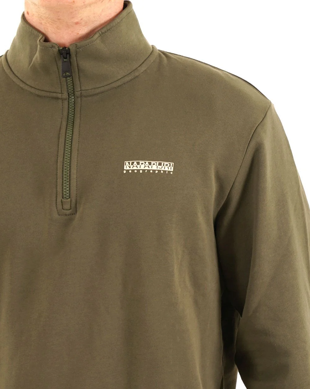Napapijri Small Box Half Zip Sweat Green - Image 2