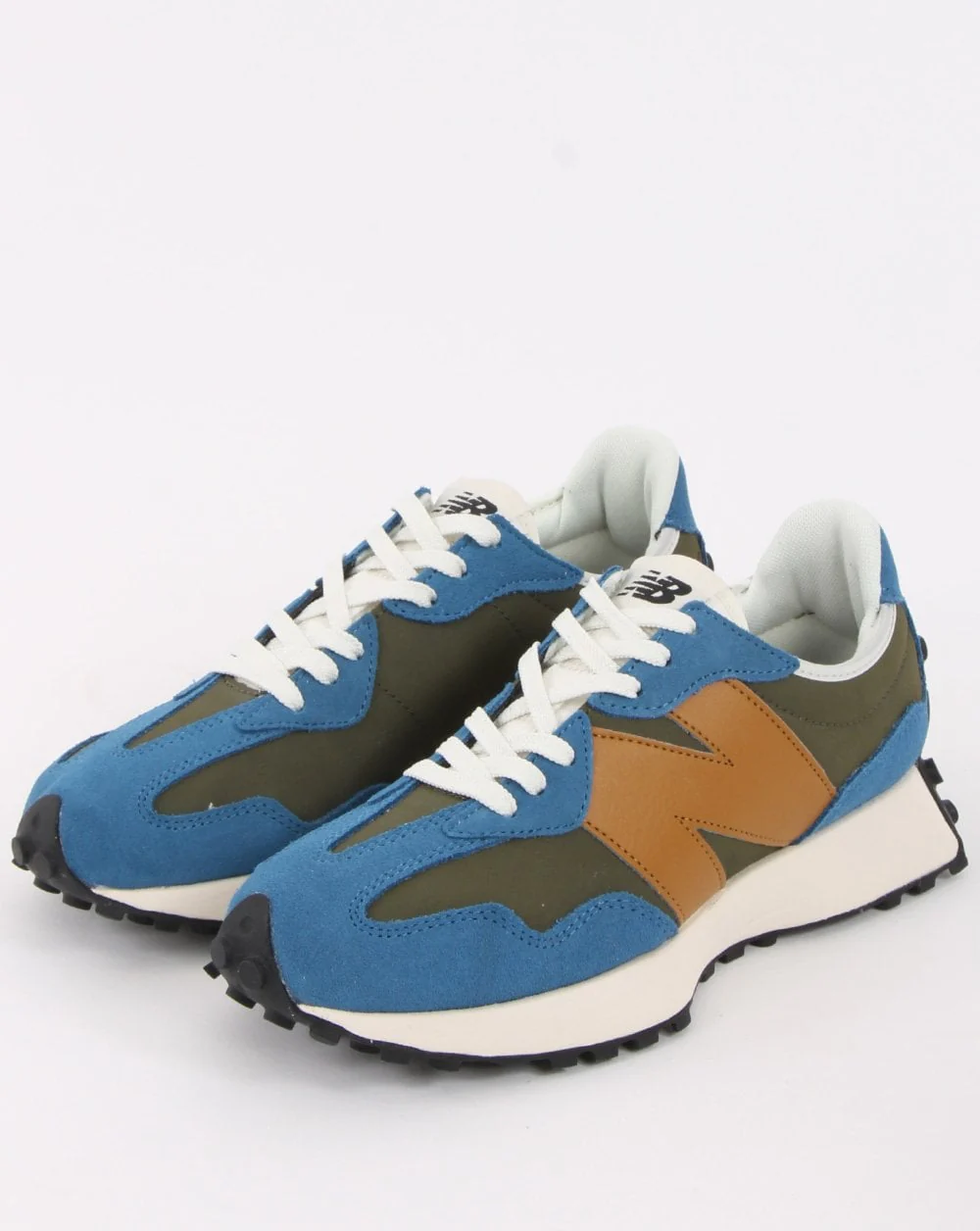 New Balance 327 Trainer Blue/Khaki/Tan - Image 3