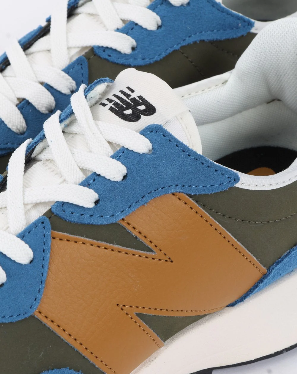New Balance 327 Trainer Blue/Khaki/Tan - Image 4