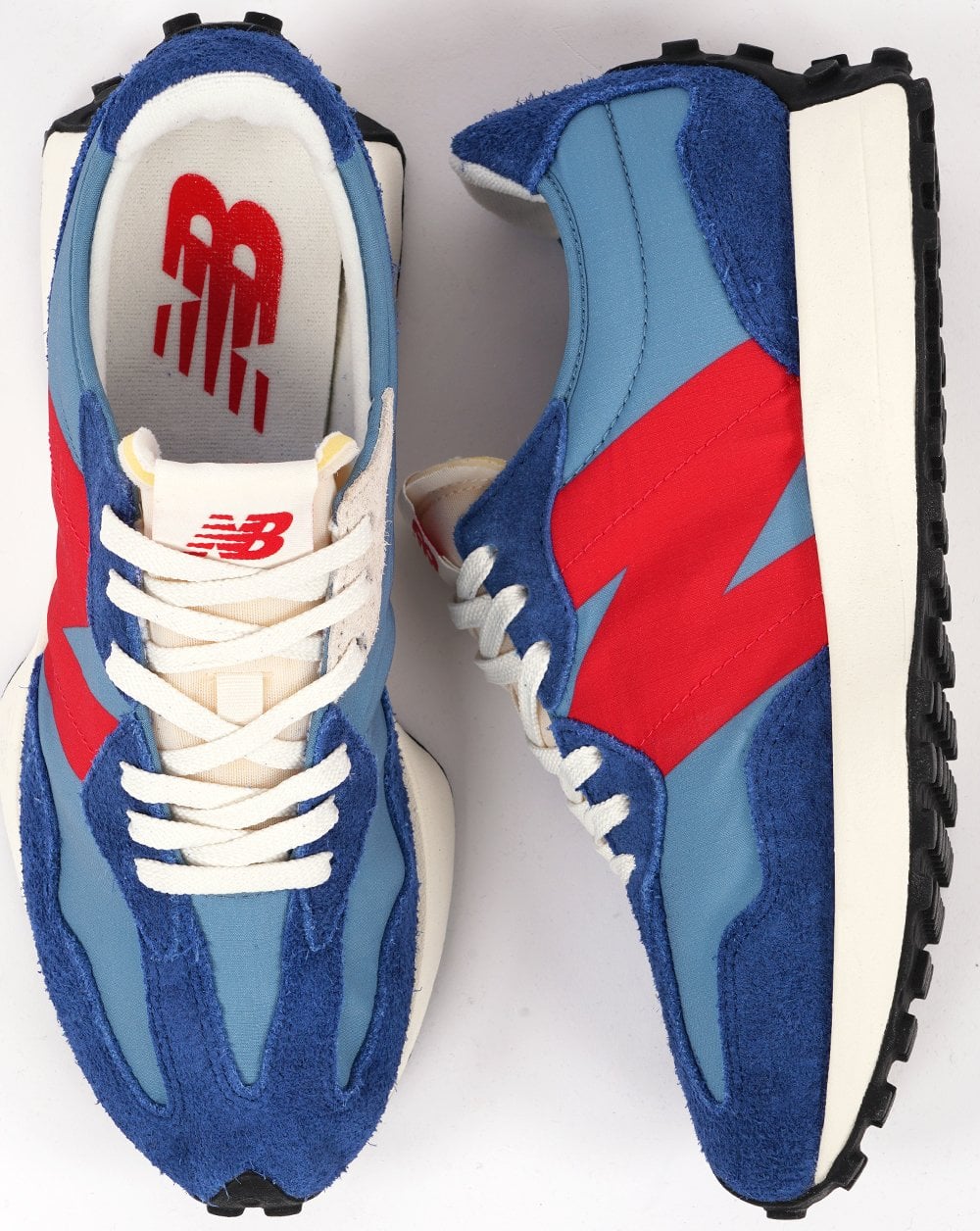 New Balance 327 Trainer Blue Red - Image 4