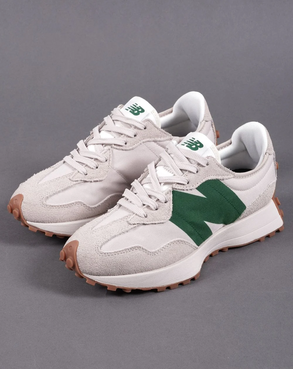 New Balance 327 Trainer Off White/Green - Image 2