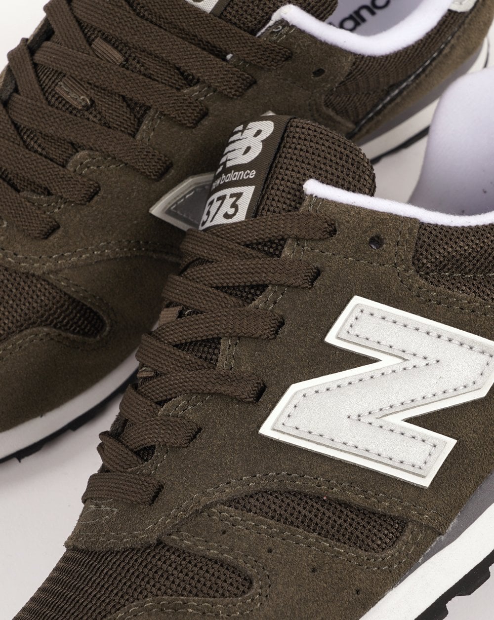 New Balance 373 Trainer Dark Khaki/Silver - Image 4