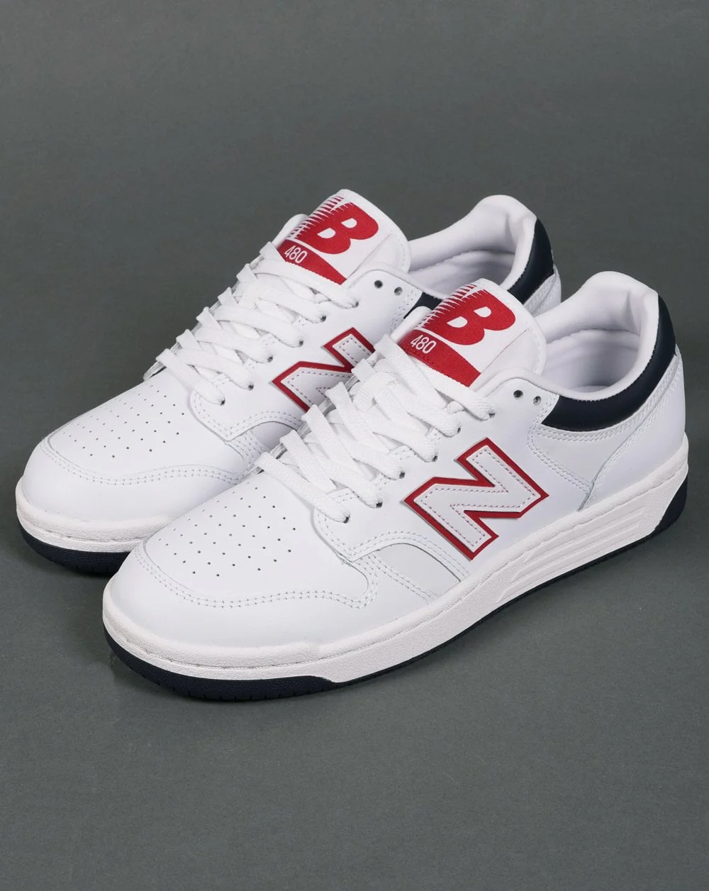 New Balance 480 Trainers White/Blue/Red - Image 3