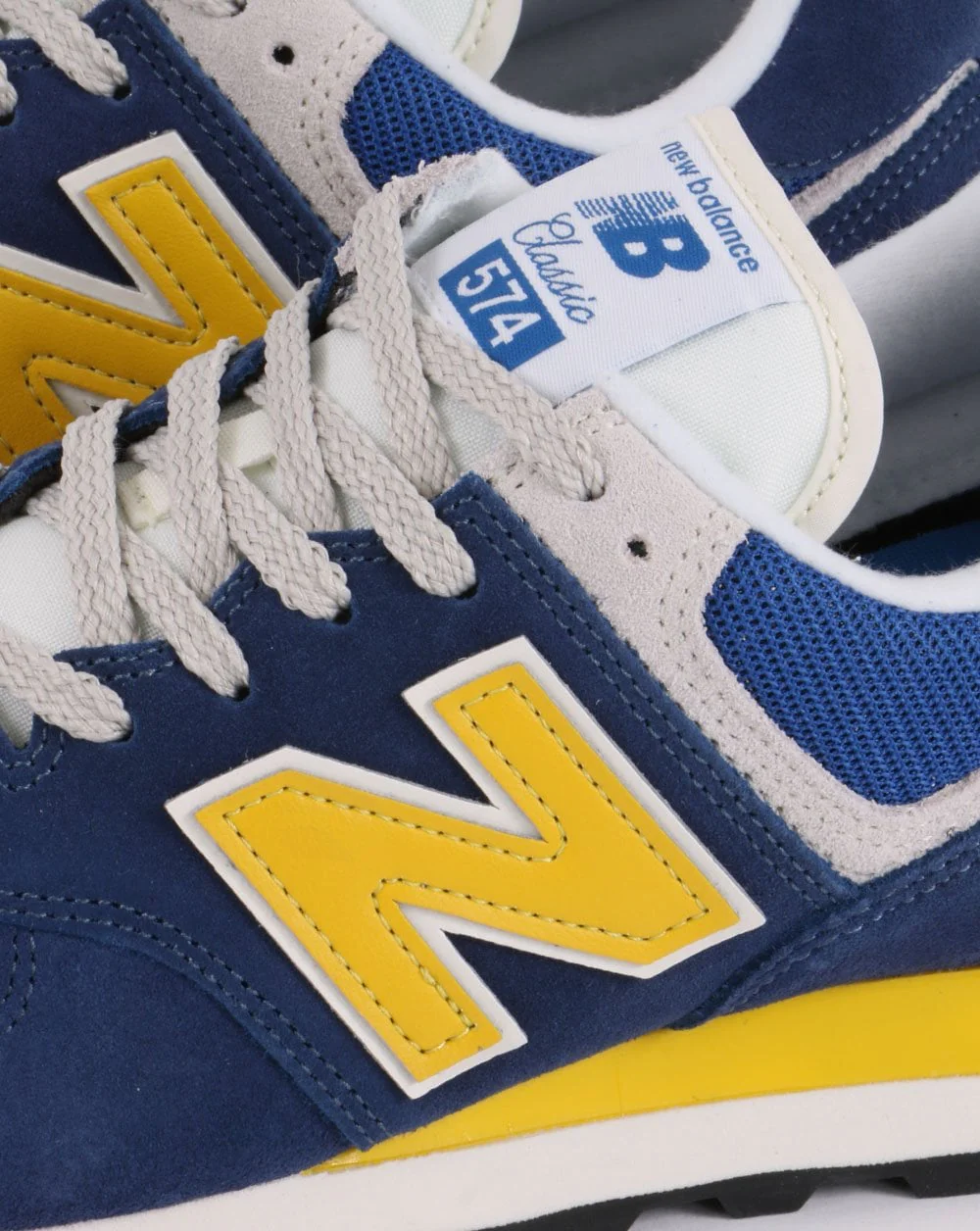 New Balance 574 Trainer Blue/Yellow - Image 4