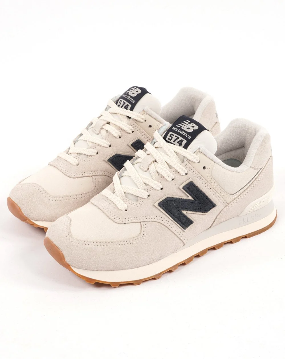 New Balance 574 Trainer Bone White/Navy - Image 2