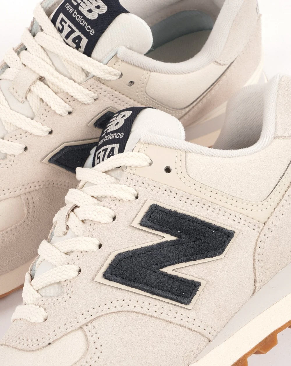 New Balance 574 Trainer Bone White/Navy - Image 3