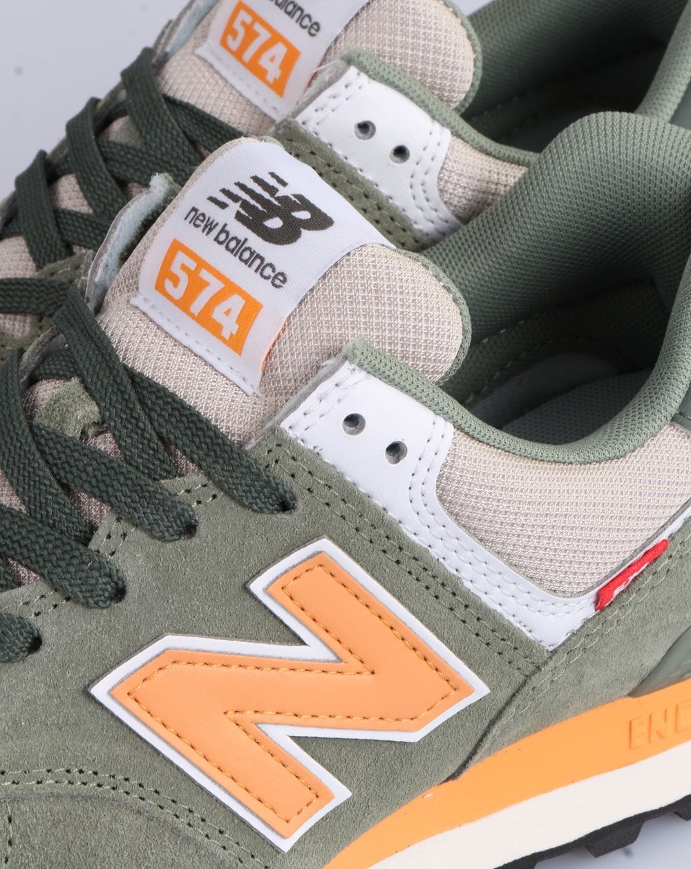 New Balance 574 Trainer Green/Orange - Image 4