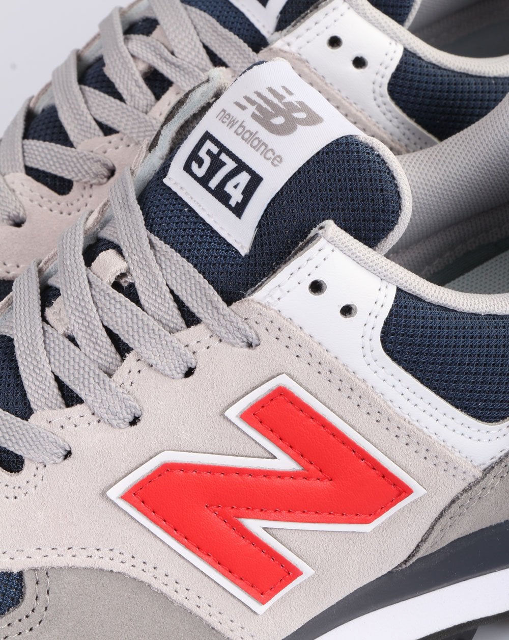 New Balance 574 Trainer Grey/Red - Image 4