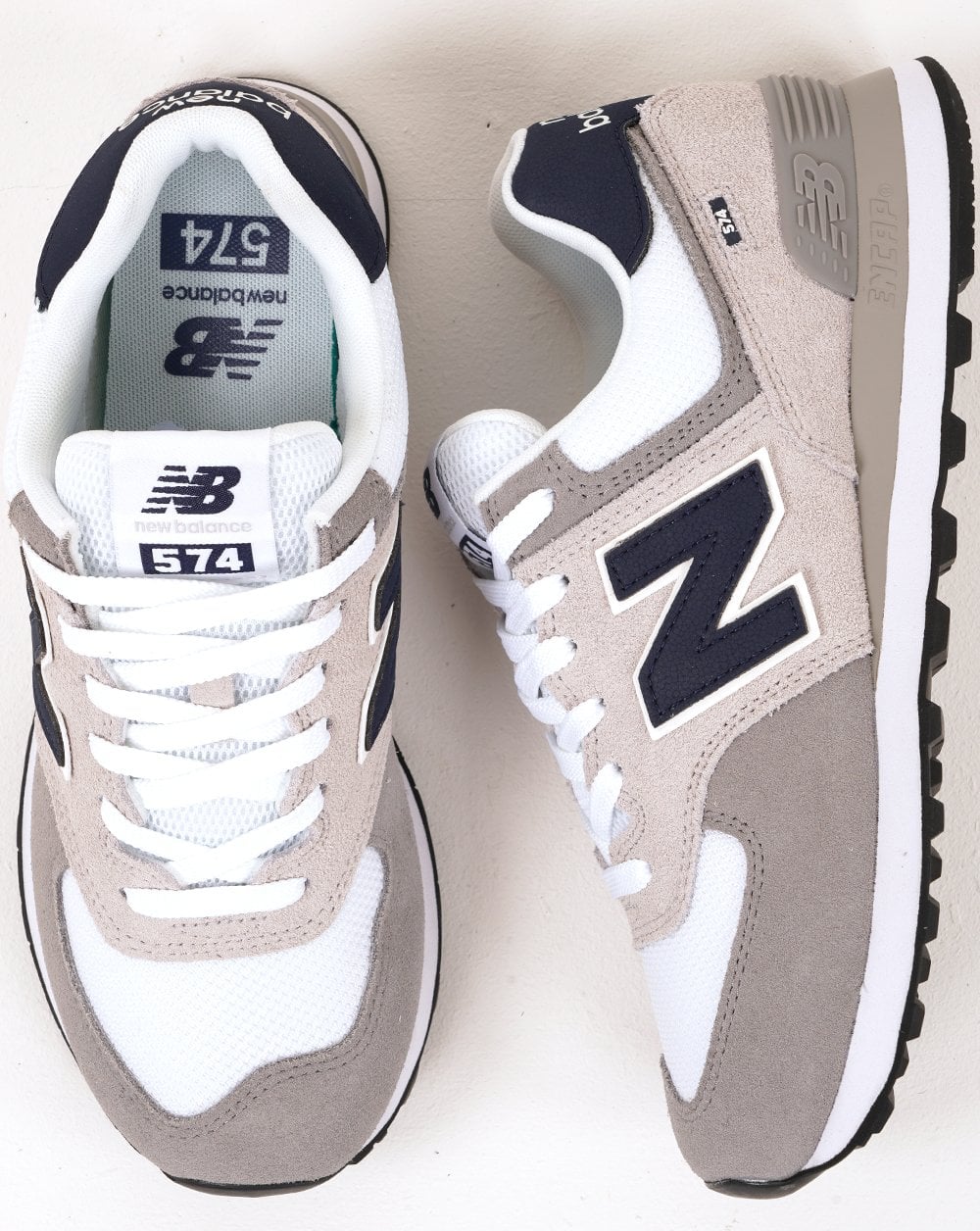 New Balance 574 Trainer Grey /White / Navy - Image 4