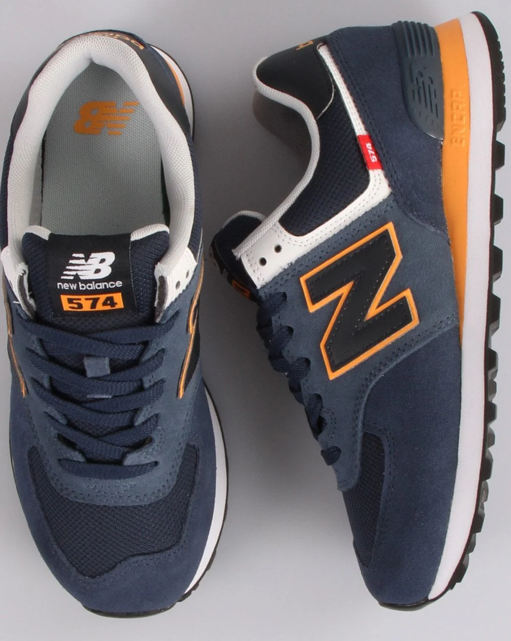 New Balance 574 Trainer Navy/Orange - Image 2