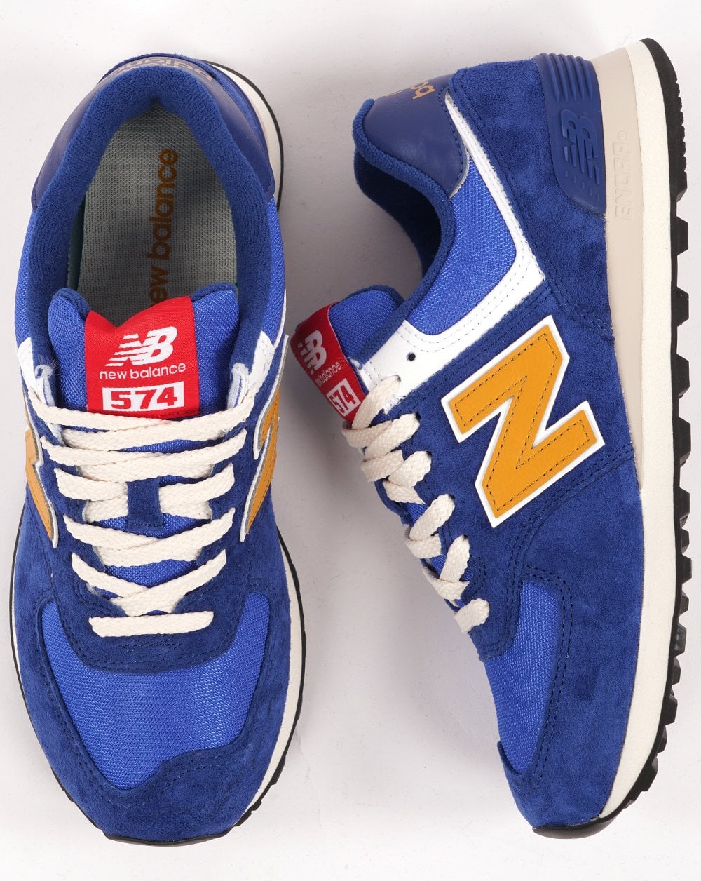 New Balance 574 Trainer Royal Blue/Yellow - Image 4