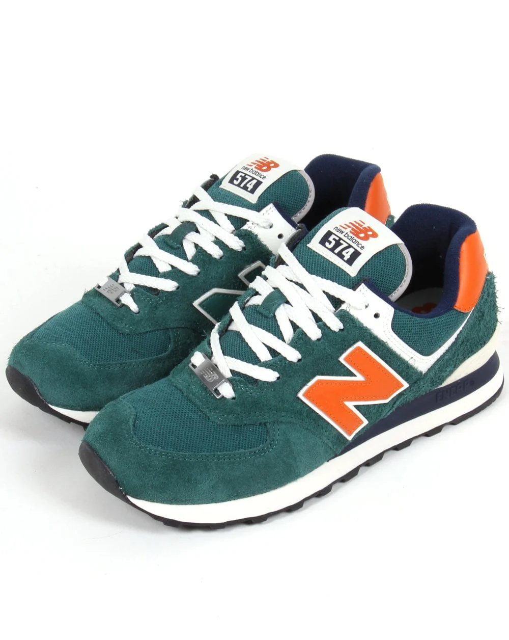 New Balance 574 Trainer Teal/White/Orange - Image 3