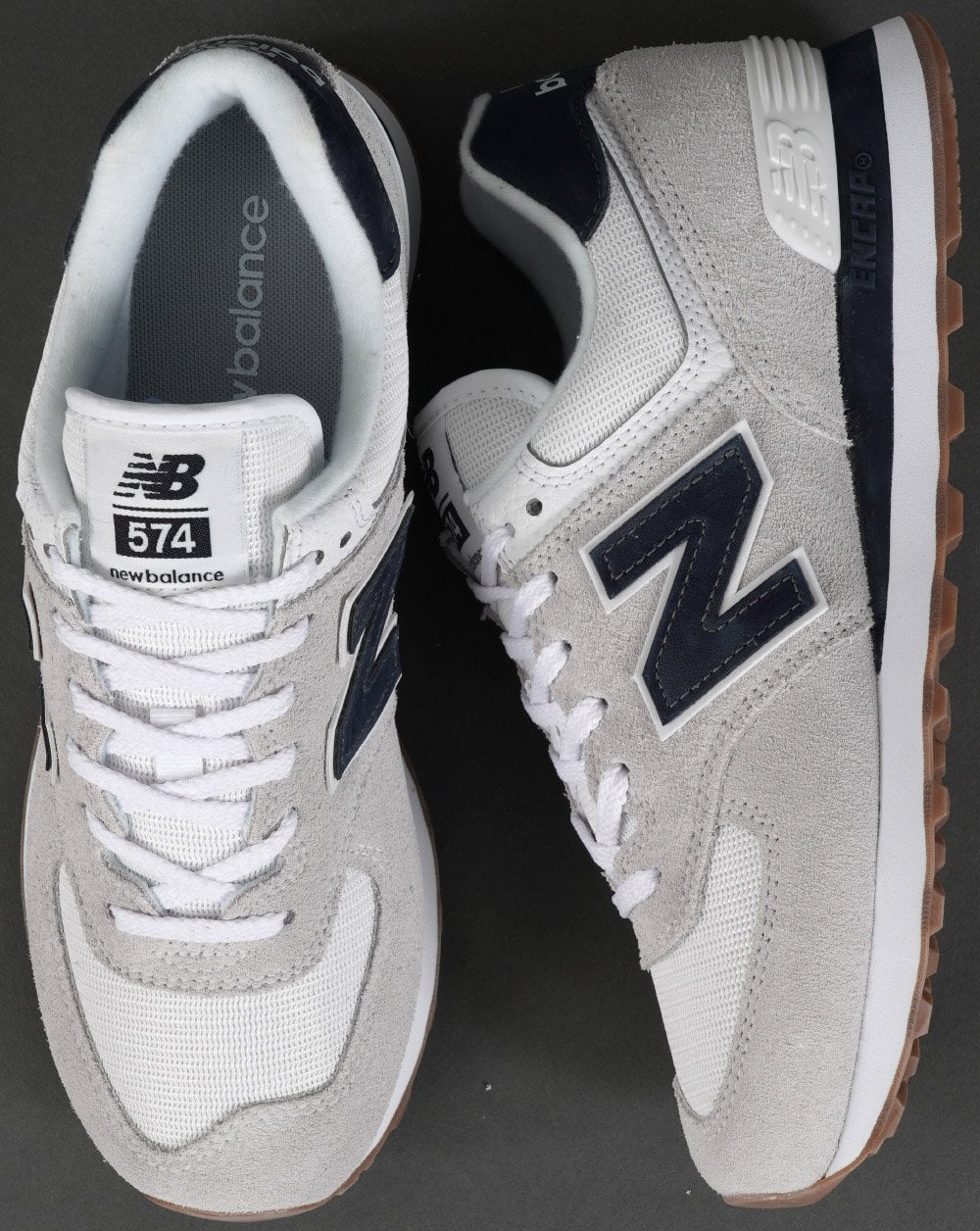 New Balance 574 Trainer White/Navy - Image 2