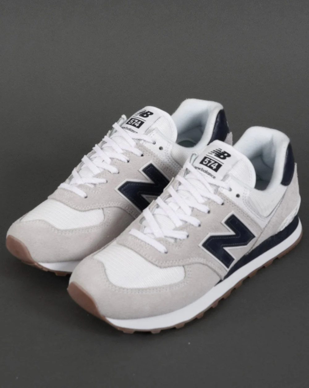 New Balance 574 Trainer White/Navy - Image 3