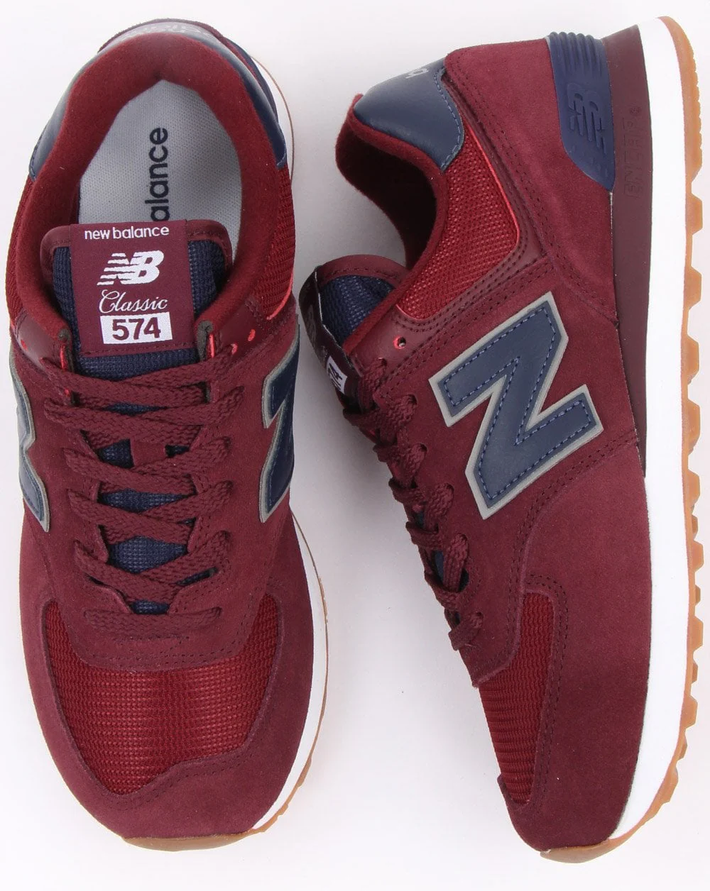 New Balance 574 Trainers Burgundy - Image 2