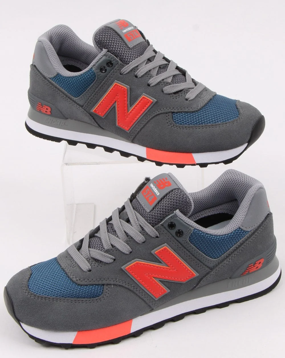 New Balance 574 Trainers Grey/Orange