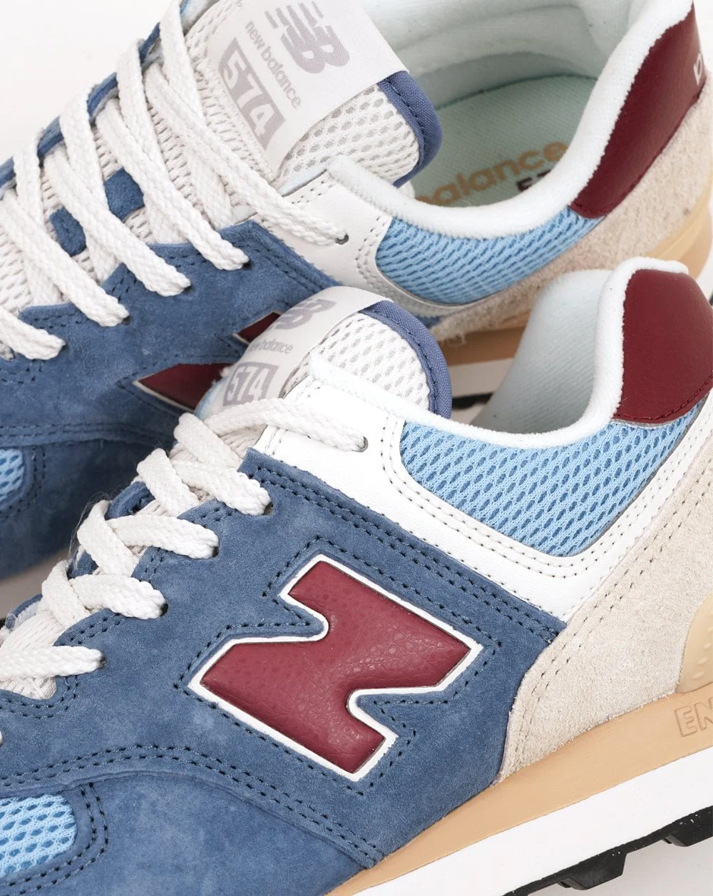 New Balance 574 Trainers Blue Burgundy - Image 3