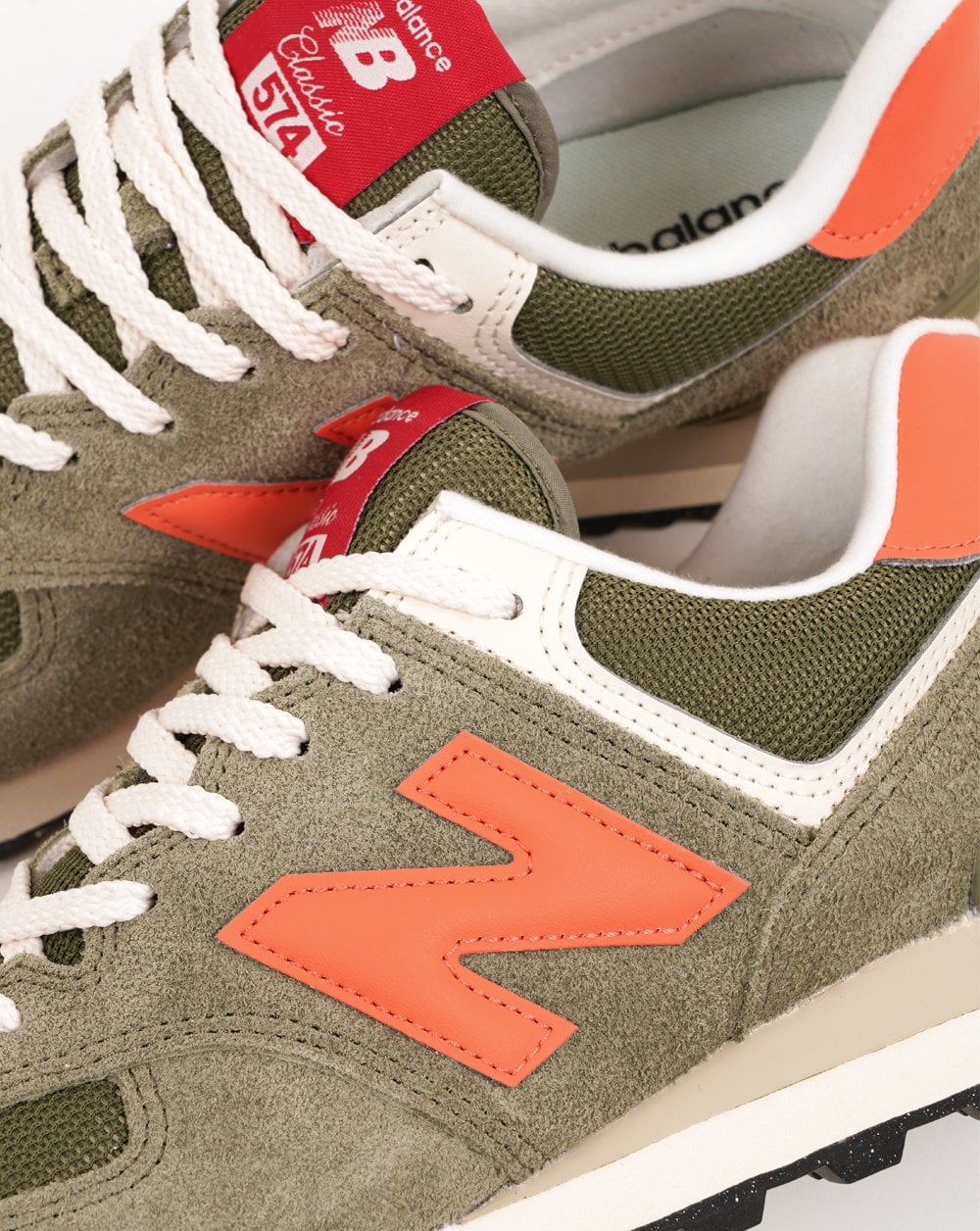 New Balance Classic 574 Trainers Dark Olivine/Flare - Image 3