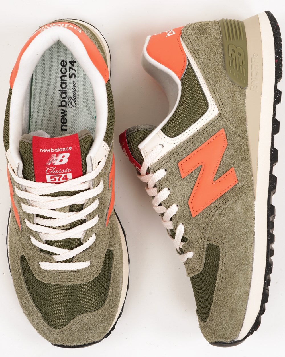 New Balance Classic 574 Trainers Dark Olivine/Flare - Image 4